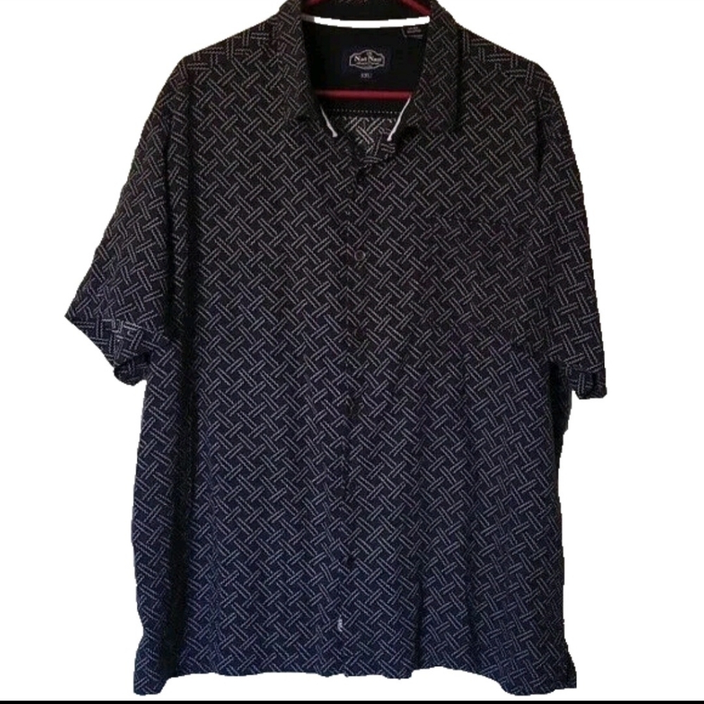 Men's Nat Nast Silk Blend Button Front Camp Shirt 2XL